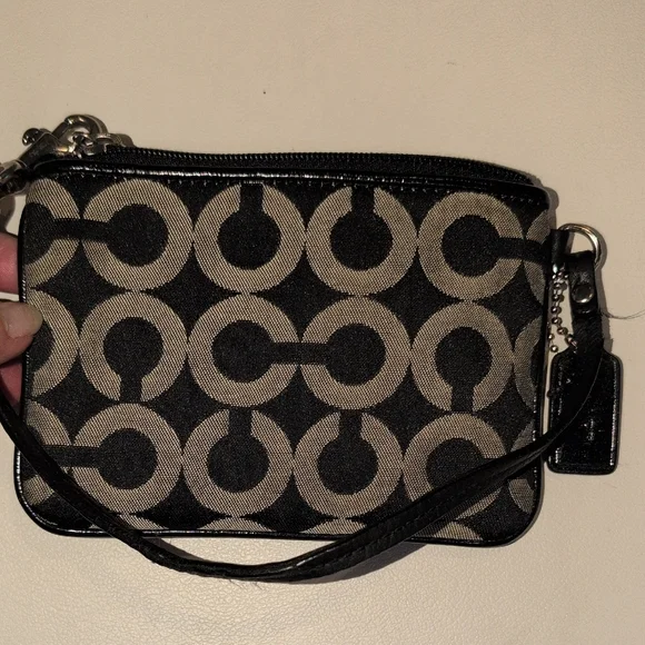 Coach Black And Silver Wristlet - Picture 6 of 9